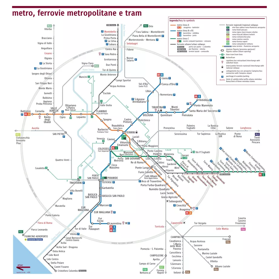 Mapa do Metro de Roma