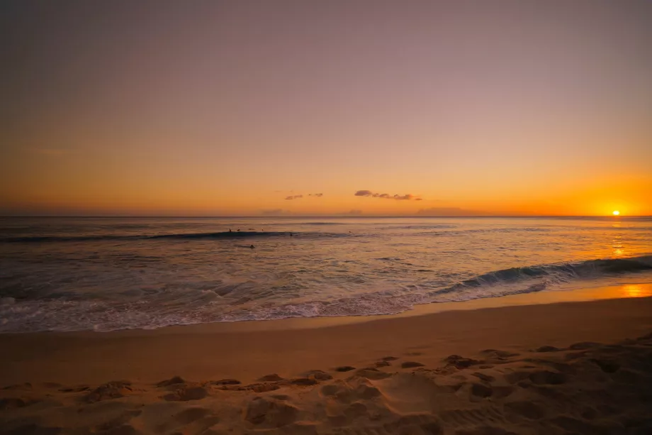 Praia do pôr do sol