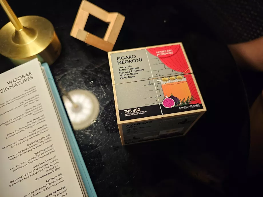 Menu de bebidas no WooBar