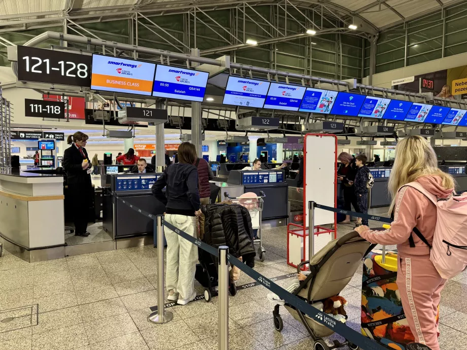 Smartwings no check-in da classe executiva