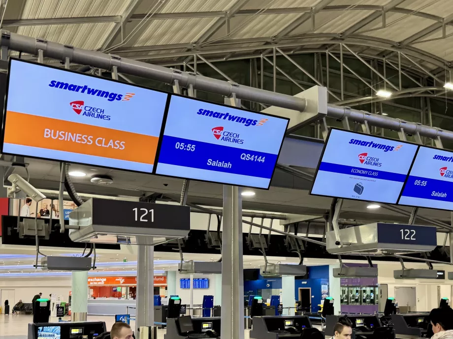 Smartwings no check-in da classe executiva