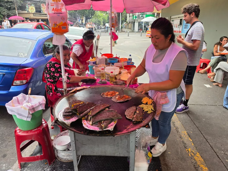 Barraca de quesadilla de rua