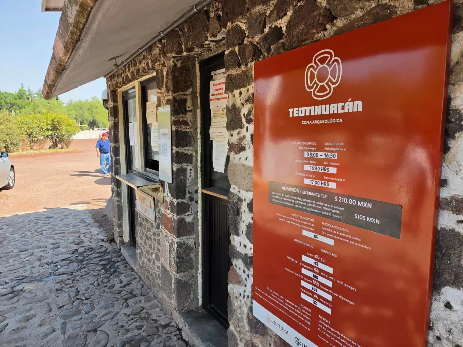 Preços e horários de abertura em Teotihuacán