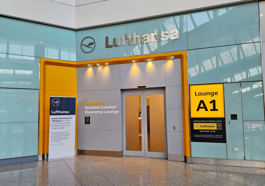 Entrada para o Lufthansa Lounge no Terminal 2