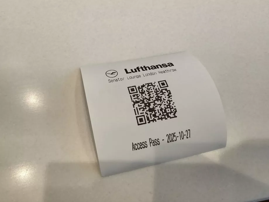 Código de barras para entrar no Senator Lounge