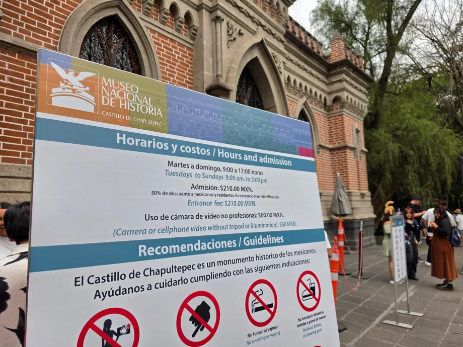 Castelo de Chapultepec, horário de funcionamento e lista de preços