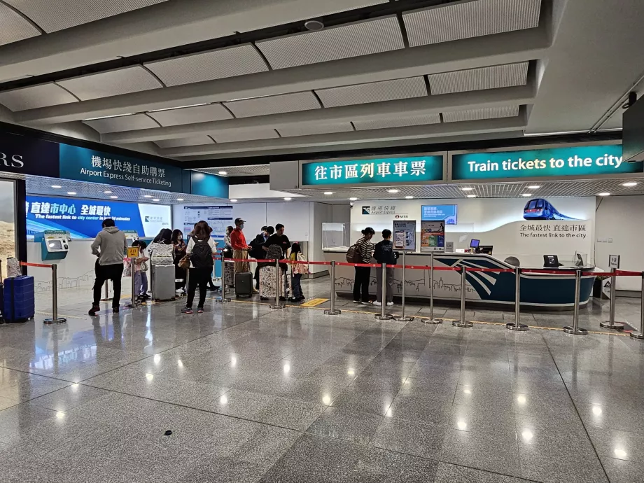 Bilheteira Airport Express (também vende o Octopus Card)