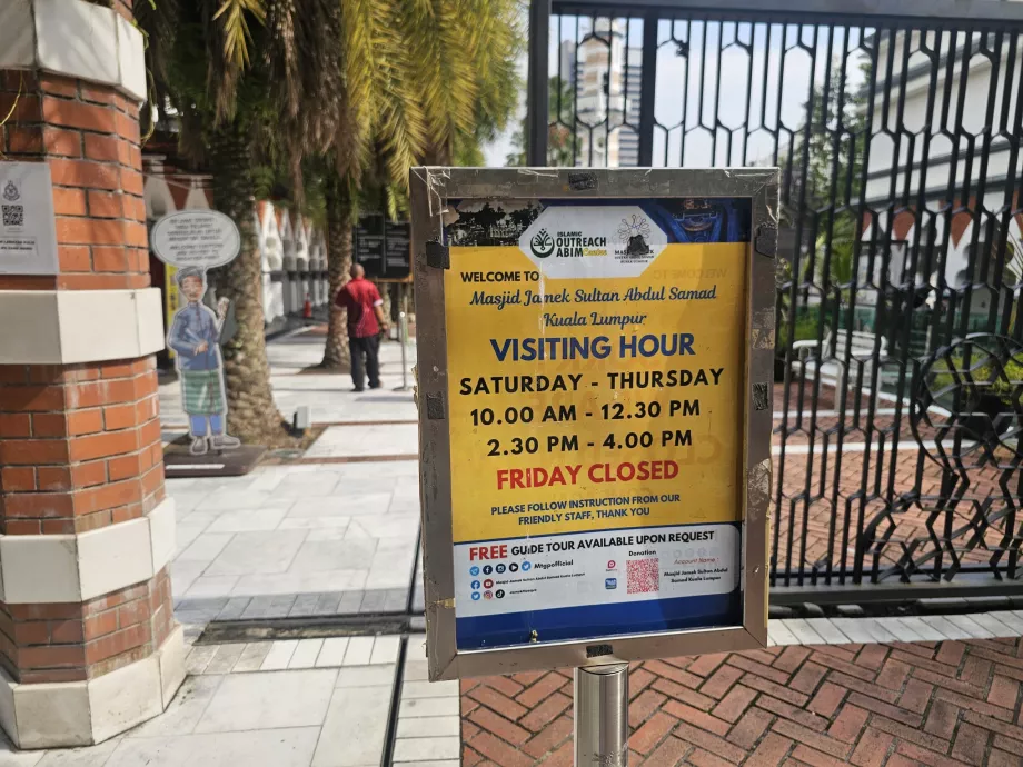 Horário de abertura, Masjid Jamek