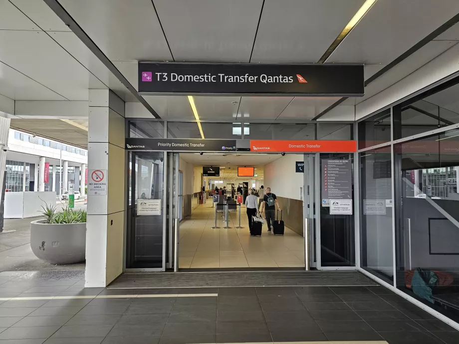 Transfer da Qantas do Terminal 1 para o Terminal 3