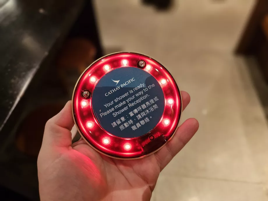 Aviso para libertar o duche