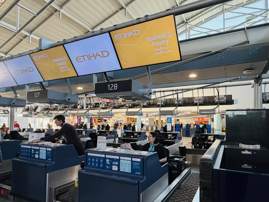 Check-in para a classe executiva