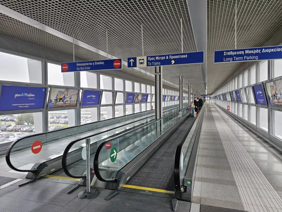 Direcções para o metro e os comboios, Aeroporto de Atenas
