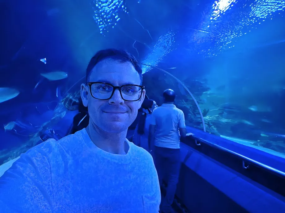 Eu no túnel subaquático, Aquaria