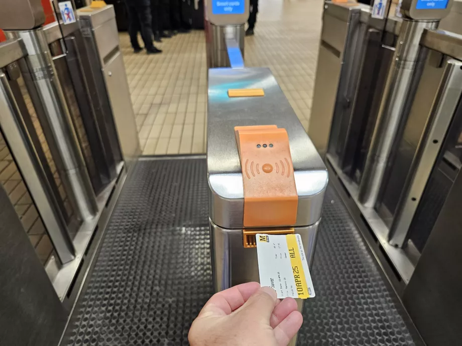 Torniquete de bilhetes no metro