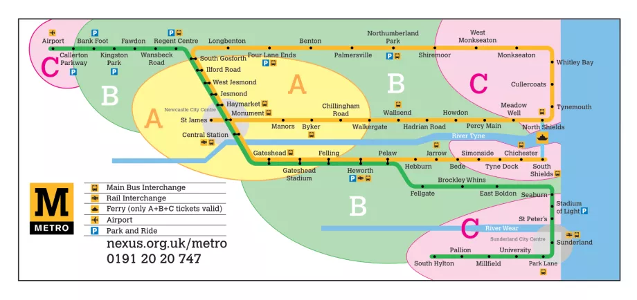 Mapa das zonas de metro
