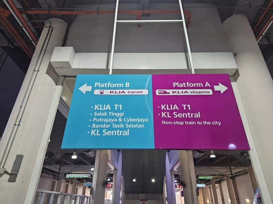 Plataformas KLIA Transit e KLIA Ekspres
