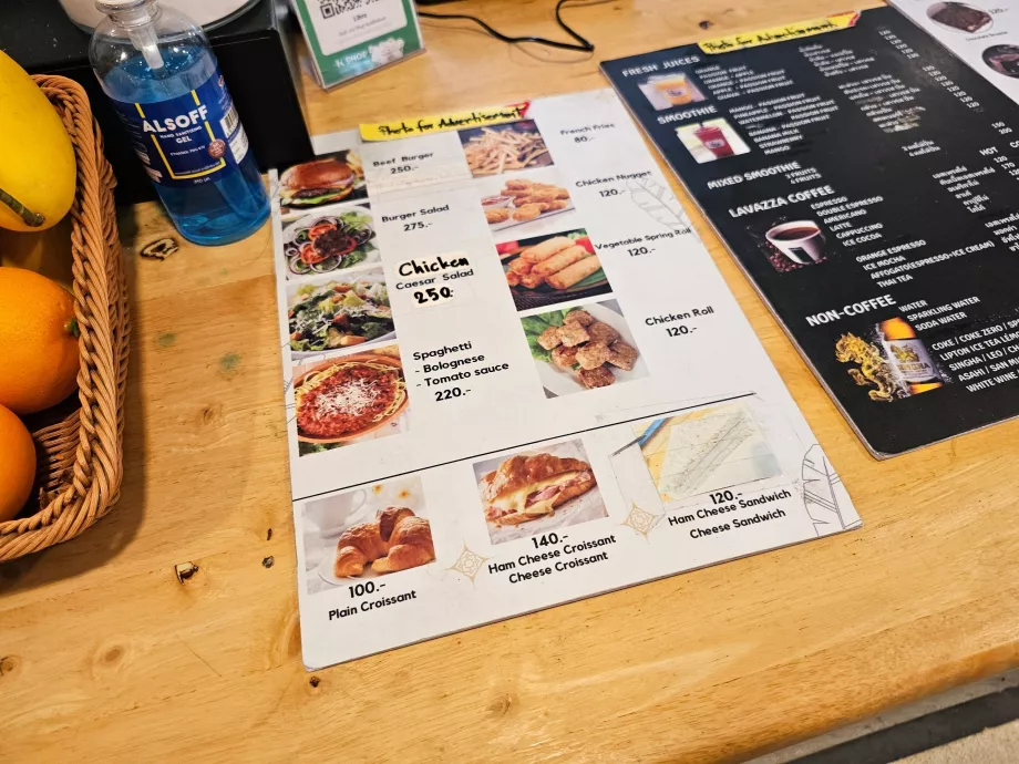 Preços das bebidas