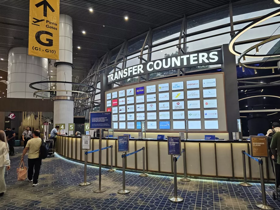 Balcões de transferência, Terminal 1