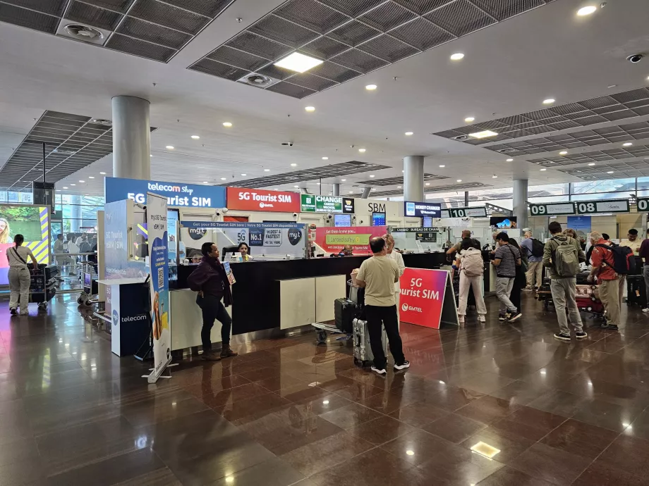 Lojas de cartões SIM e casas de câmbio