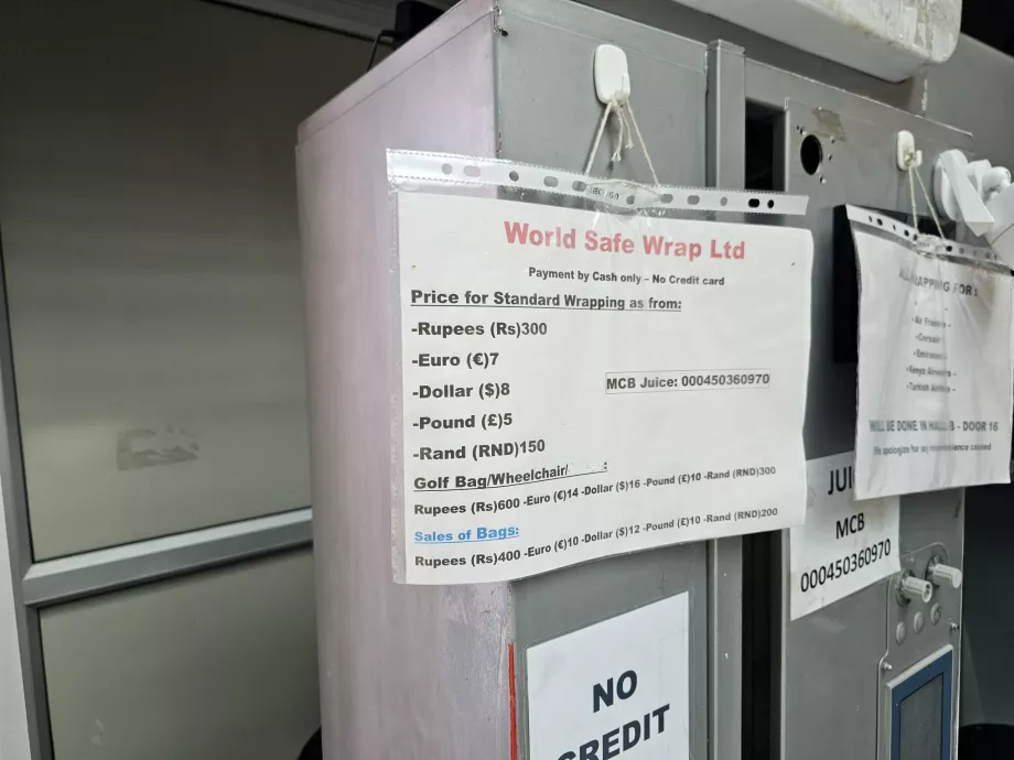 Preços de embalamento de bagagens