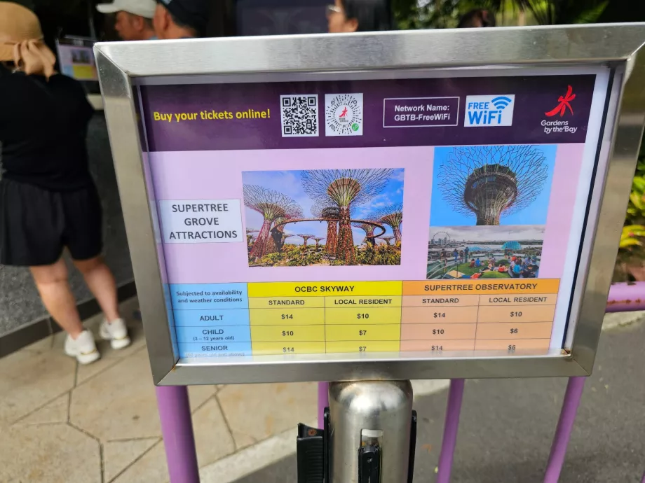 Gardens by the Bay, entrada para o Observatório Supertree