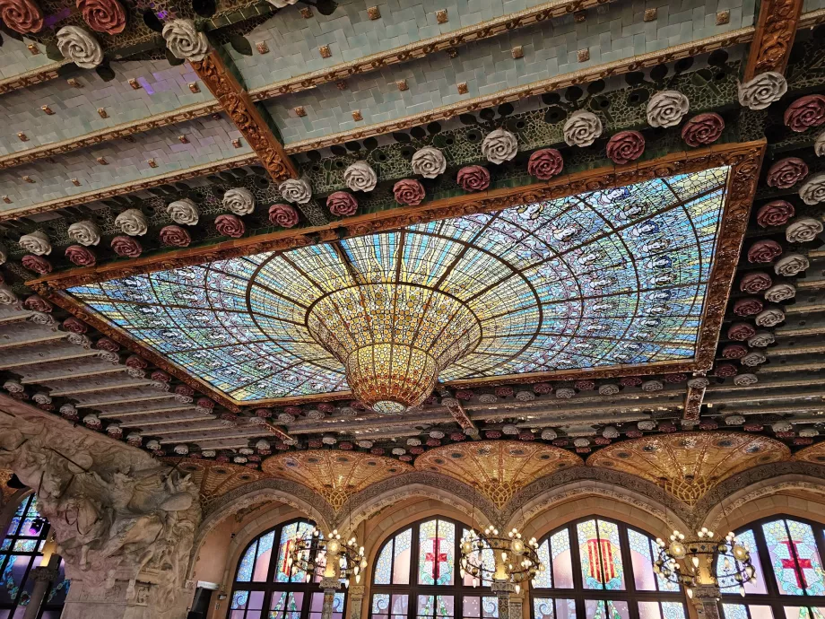 Palau de la Música Catalana, pormenor do teto