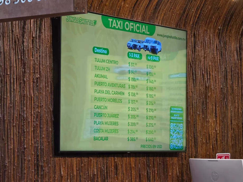 Tarifas oficiais de táxi, 2027