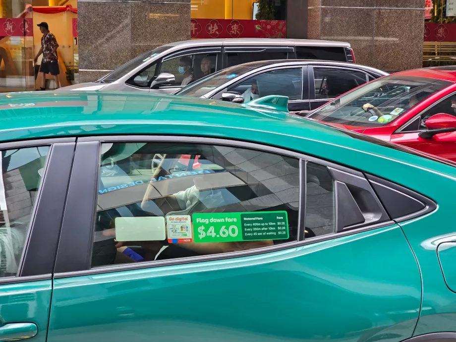 Lista de preços dos táxis