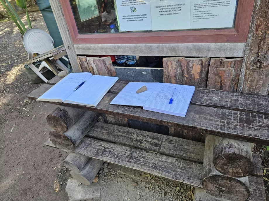 Registo antes da subida ao Le Morne