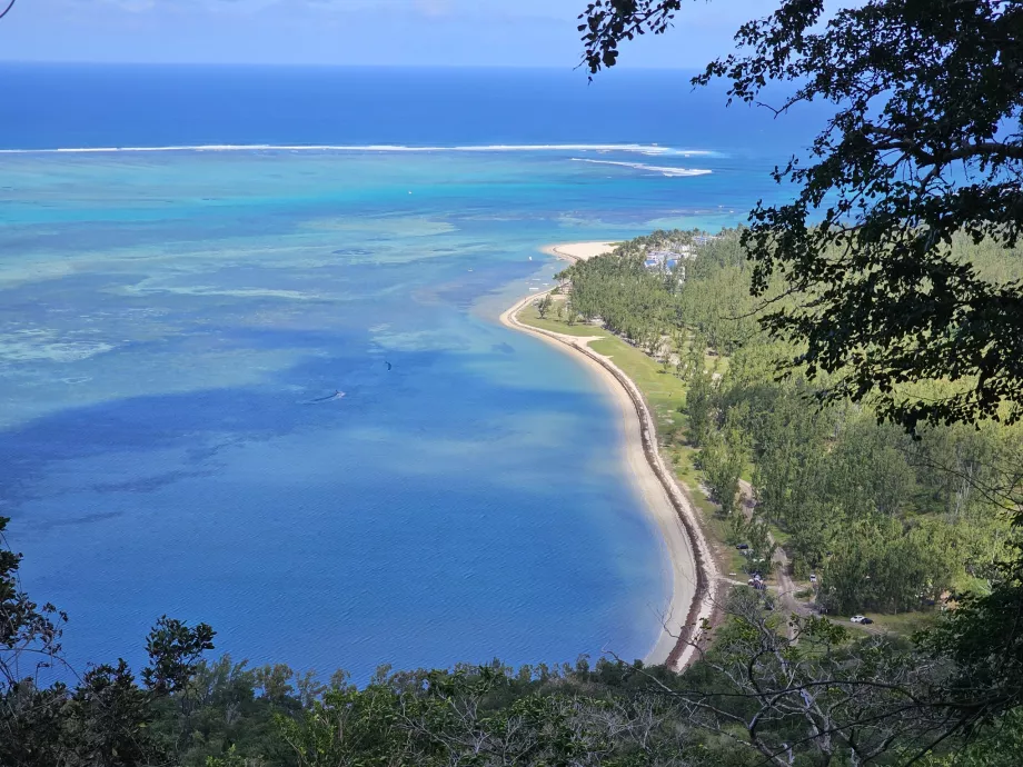 Vista da lagoa de Le Morne Kite