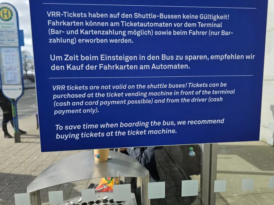 Informações sobre as linhas especiais do aeroporto