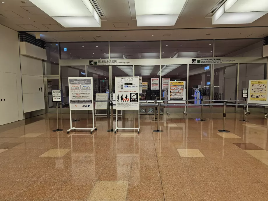 Controlo de segurança para voos domésticos de ligação