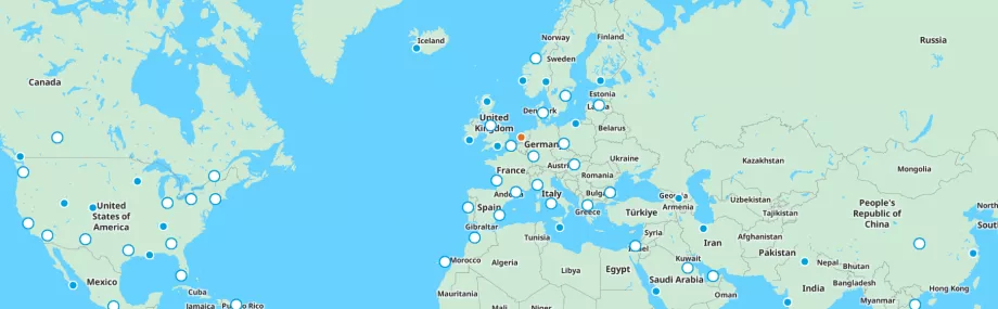 Mapa de rotas da KLM