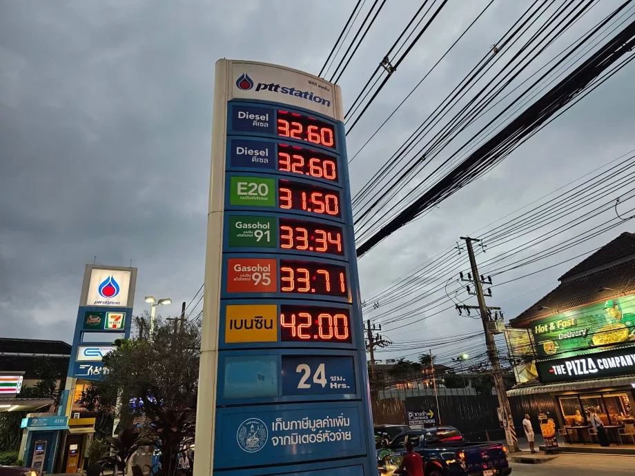 Preços da gasolina em Koh Samui, 2026