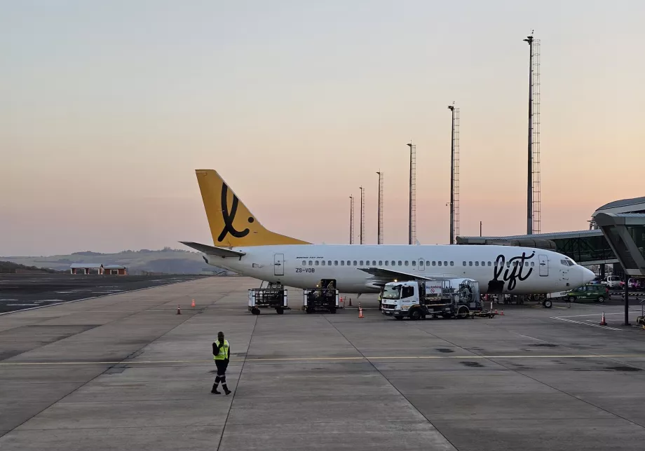 Boeing 737 no aeroporto de Durban
