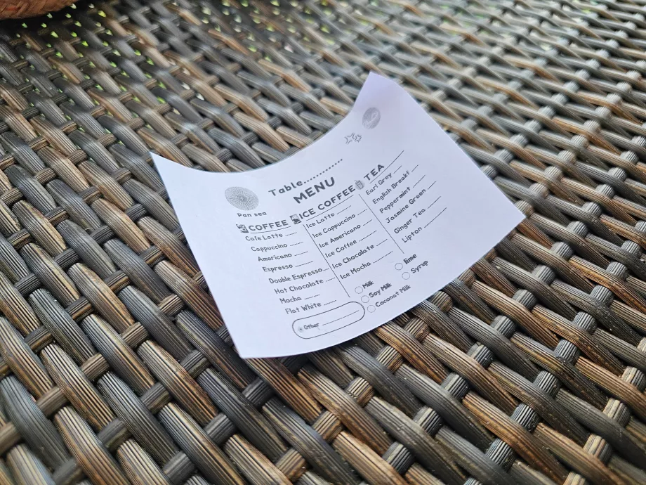 Pequeno-almoço: menu de café