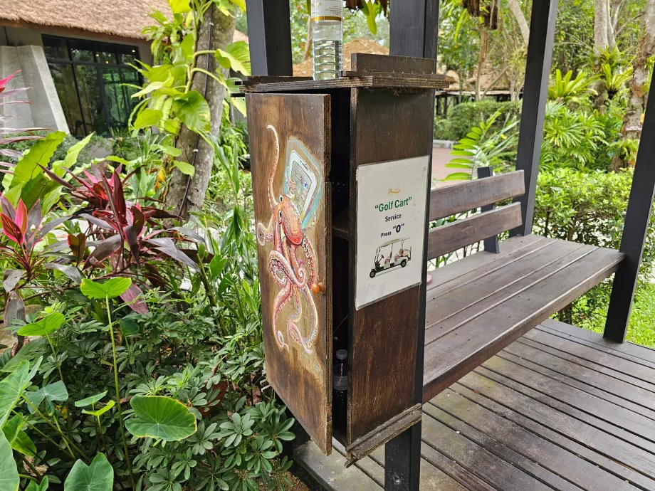 Telefone para chamar o carro de golfe