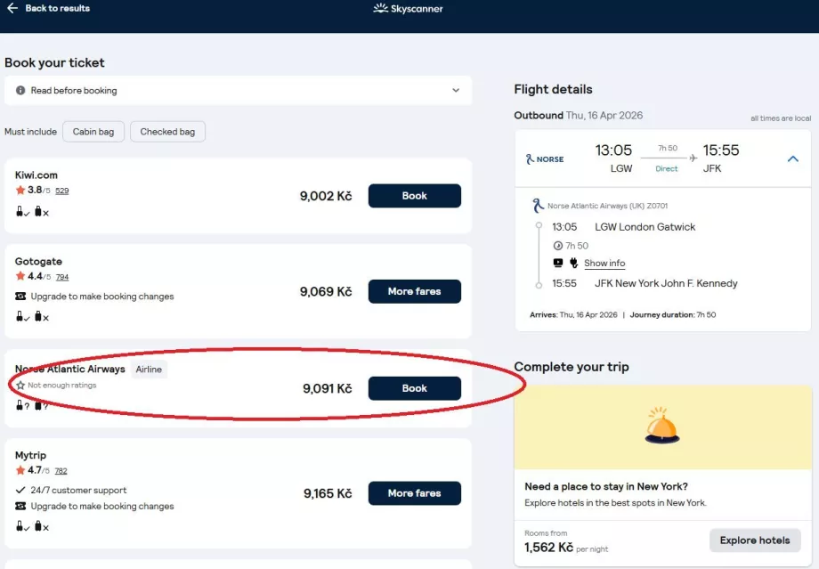 Escolher um sítio Web de uma companhia aérea