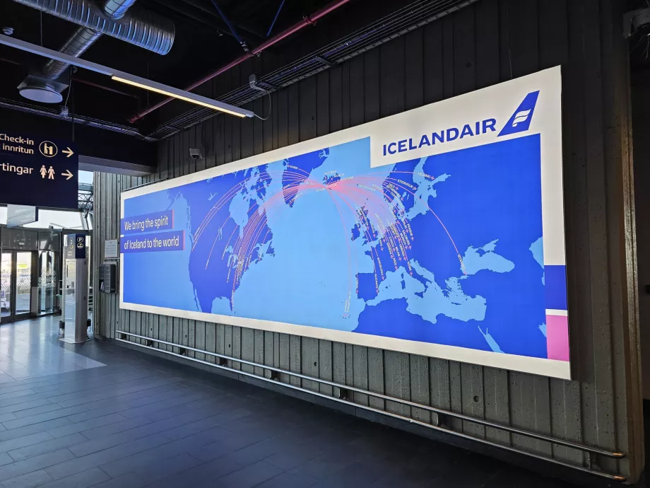 Mapa de destinos da Icelandair