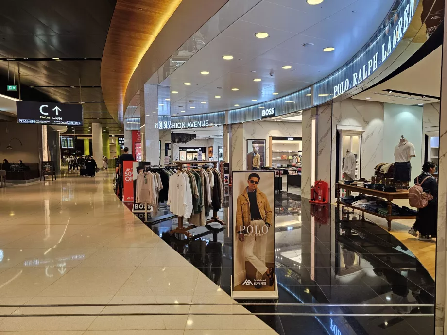 Lojas de moda, zona de trânsito