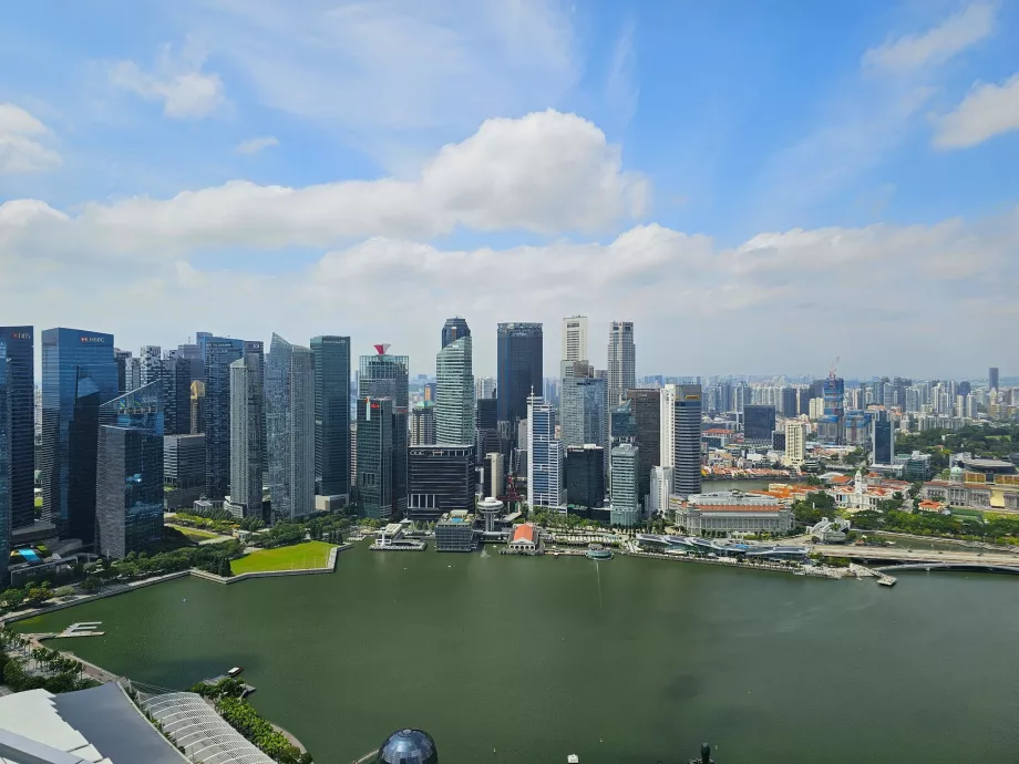 Vista da piscina do terraço do MBS