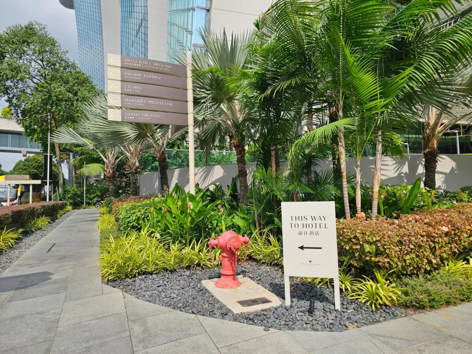 Direcções para a receção do hotel