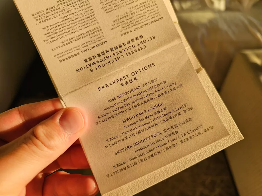 Opções de pequeno-almoço