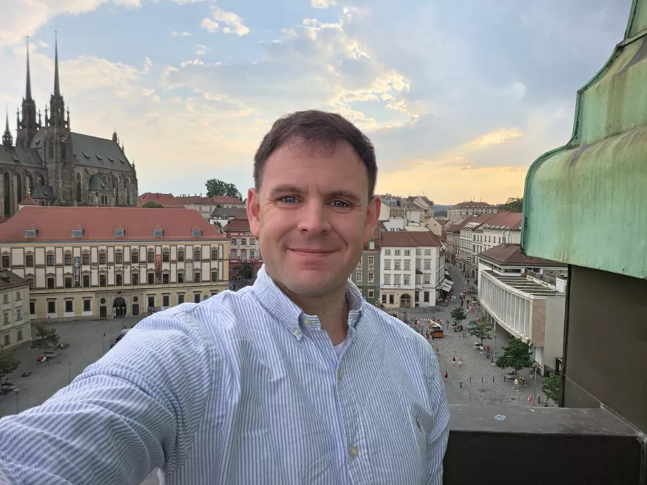 Eu na varanda da torre