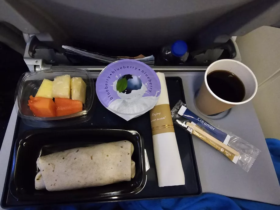 Pequeno-almoço num voo de longo curso com a KLM