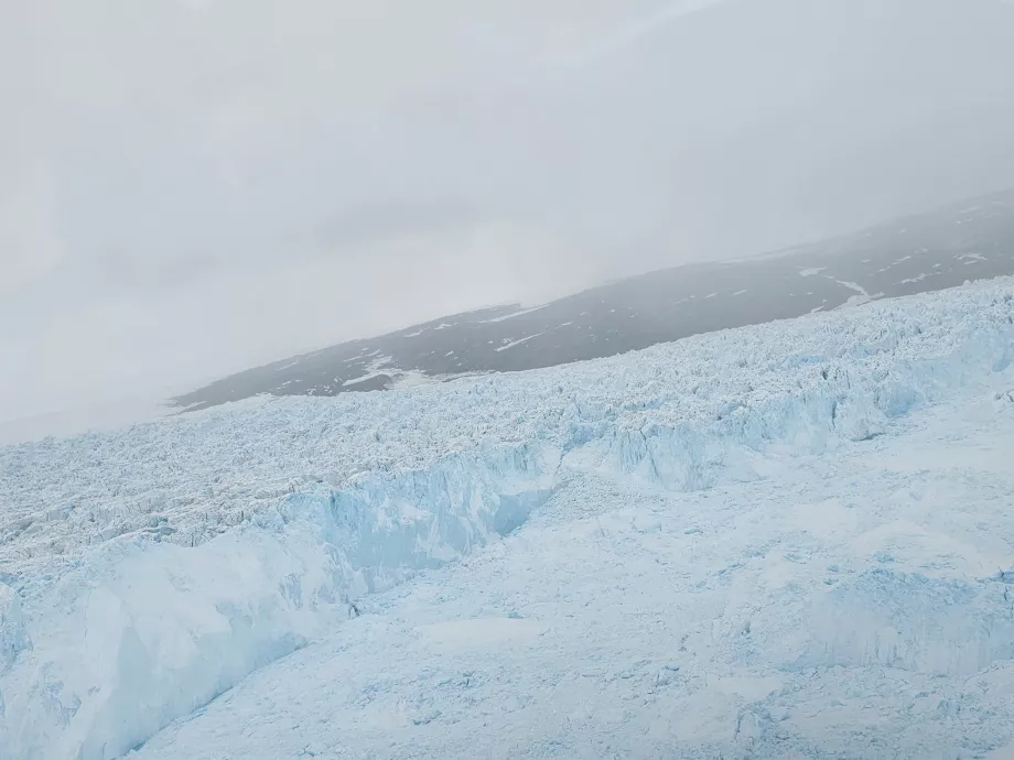 Glaciar de Kangia a partir de um helicóptero