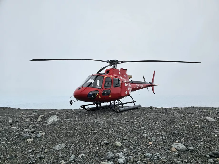 Helicóptero no glaciar