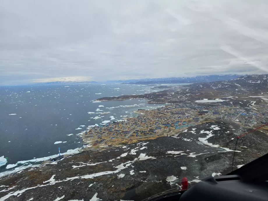 Ilulissat vista de um helicóptero