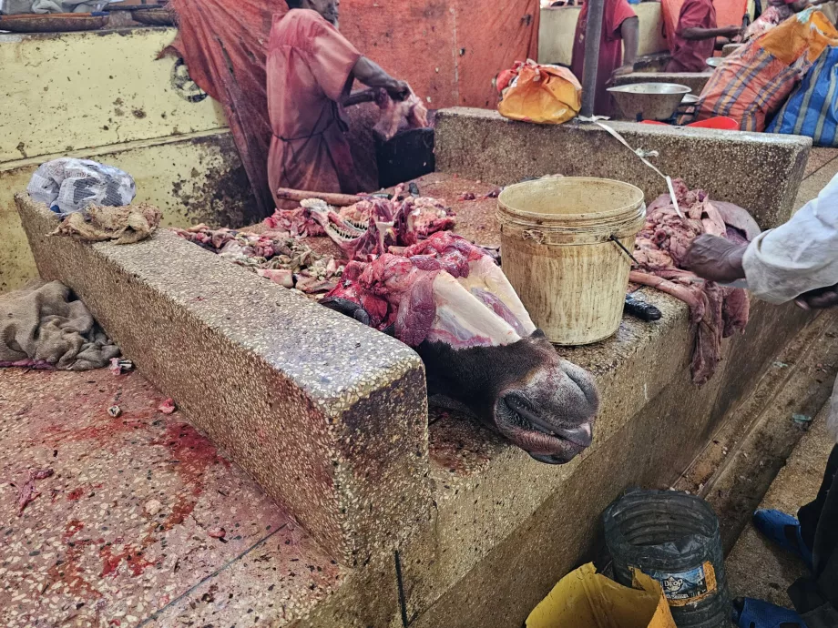 Mercado de carnes no edifício do mercado central