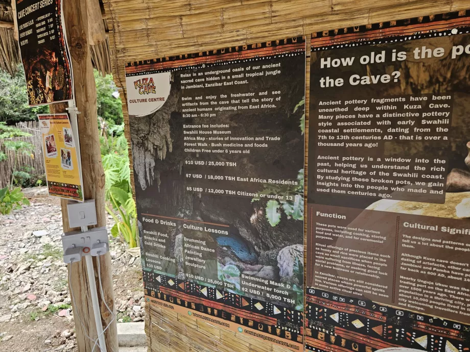 Kuza Cave, lista de preços
